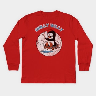 Distressed Chilly willy Kids Long Sleeve T-Shirt